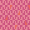 Contemporary small pink and coral triangles geometric design. Vibrant seamless vector pattern with hot summer vibe