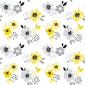 Contemporary spring floral seamless pattern