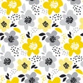 Contemporary spring floral seamless pattern