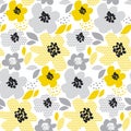 Contemporary spring floral seamless pattern