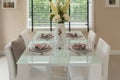 contemporary style dining room with table Royalty Free Stock Photo