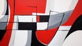 Abstract Geometric Constructivism: Red, White, Black Painting Royalty Free Stock Photo