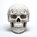 Contemporary Take On Medieval Art: Large White Skull Made Of Pills