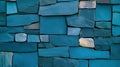 Contemporary Teal Blue Stone Wall Texture Ideal for Modern Architecture and Interior Design Projects Royalty Free Stock Photo