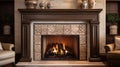 contemporary tile fireplace Royalty Free Stock Photo