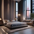 A contemporary urban apartment with sleek designs and cityscape views3
