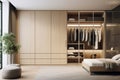 Contemporary Wardrobe Design in interior. Generative ai