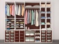 contemporary wardrobe with different things.