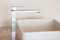 Contemporary wash-hand basin and faucet Royalty Free Stock Photo