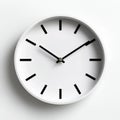 A contemporary white wall clock featuring a minimalist design, with cut-out details Royalty Free Stock Photo
