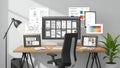 Modern Workspace with Design Elements Royalty Free Stock Photo