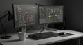 Modern Programmer\'s Workspace with Dual Monitors Royalty Free Stock Photo