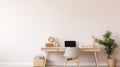 Natural Sunlight Illuminating a Minimalistic Contemporary Workspace with Copyspace Royalty Free Stock Photo