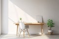 Natural Sunlight Illuminating a Minimalistic Contemporary Workspace with Copyspace Royalty Free Stock Photo