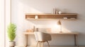 Natural Sunlight Illuminating a Minimalistic Contemporary Workspace with Copyspace Royalty Free Stock Photo