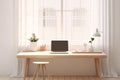 Natural Sunlight Illuminating a Minimalistic Contemporary Workspace with Copyspace Royalty Free Stock Photo