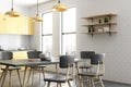 Contemporary yellow kitchen interior