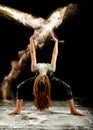 Contemporary dance flour jump Royalty Free Stock Photo