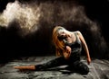 Contemporary dance powder expression Royalty Free Stock Photo