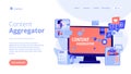 Content aggregator concept landing page