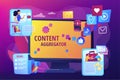 Content aggregator concept vector illustration