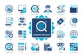 Content Analysis solid icon set Royalty Free Stock Photo