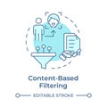 Content-based filtering soft blue concept icon Royalty Free Stock Photo