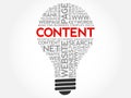 CONTENT bulb word cloud collage Royalty Free Stock Photo