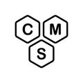Black line icon for Content, cms and management Royalty Free Stock Photo