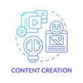 Content creation blue gradient concept icon