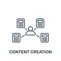 Content Creation icon. Line simple icon for templates, web design and infographics