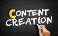 Content creation text on blackboard Royalty Free Stock Photo