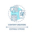 Content creators turquoise concept icon