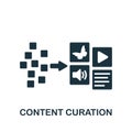 Content Curation icon. Monochrome simple Community icon for templates, web design and infographics Royalty Free Stock Photo