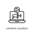 Content curation icon. Trendy modern flat linear vector Content