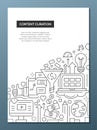 Content Curation - line design brochure poster template A4