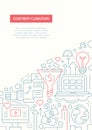 Content Curation - line design brochure poster template A4