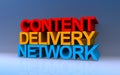 content delivery network on blue Royalty Free Stock Photo