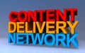 content delivery network on blue Royalty Free Stock Photo