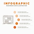 Content, design, frame, page, text Infographics Template for Website and Presentation. Line Gray icon with Orange infographic Royalty Free Stock Photo