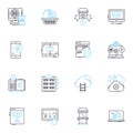 Content design linear icons set. Clarity, Consistency, Engagement, Readability, User-centered, Accessibility