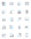 Content design linear icons set. Clarity, Consistency, Engagement, Readability, User-centered, Accessibility