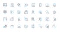 Content design linear icons set. Clarity, User-friendly, Visuals, Headings, Concise, Consistent, Structure line vector