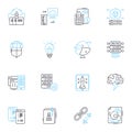 Content design linear icons set. Clarity, User-friendly, Visuals, Headings, Concise, Consistent, Structure line vector