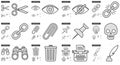 Content Edition line icon set.