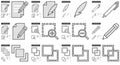 Content Edition line icon set.