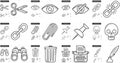 Content Edition line icon set.