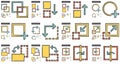 Content Edition line icon set.