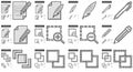 Content Edition line icon set.