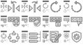 Content Edition line icon set.